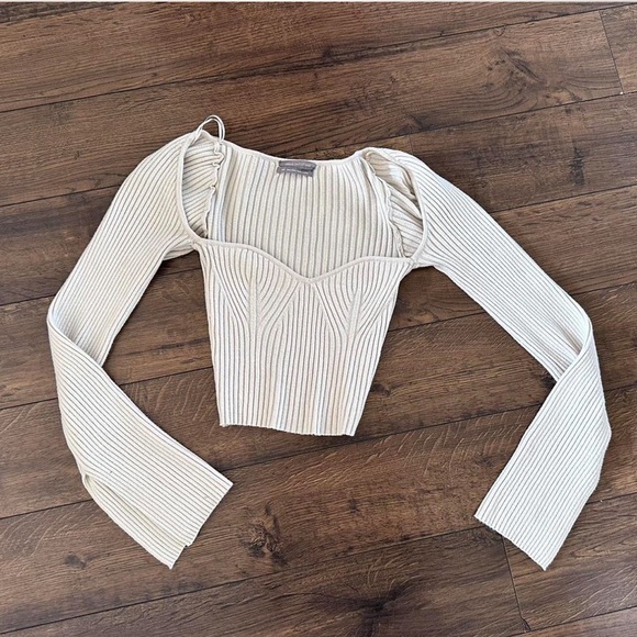 Urban Outfitters Beige Ribbed Top - Picture 2 of 4